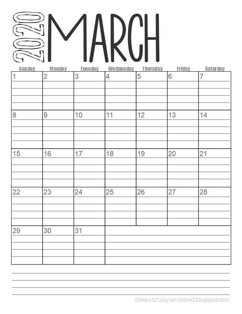 The Free Printable Lined Monthly Calendars In 2021