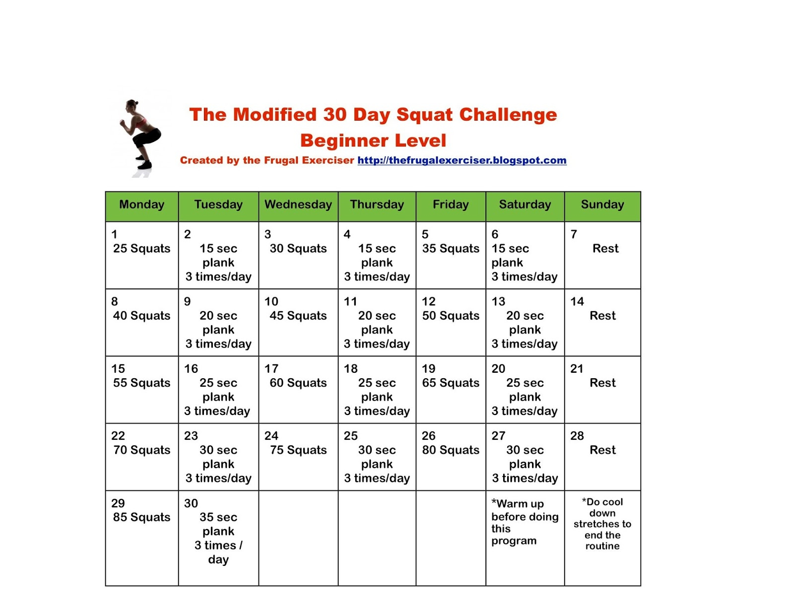 The Modified 30 Day Squat Challenge