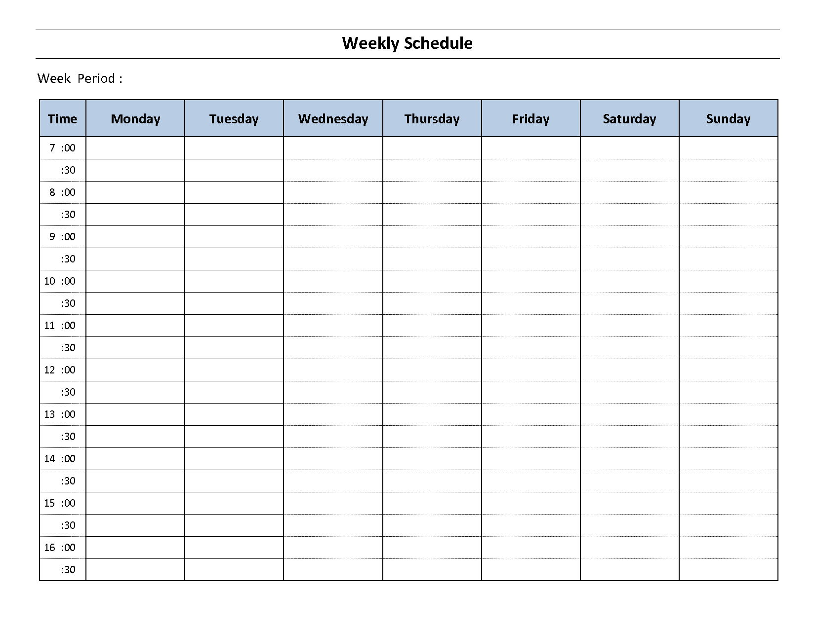 Top 5 Resources To Get Free Weekly Schedule Templates 1