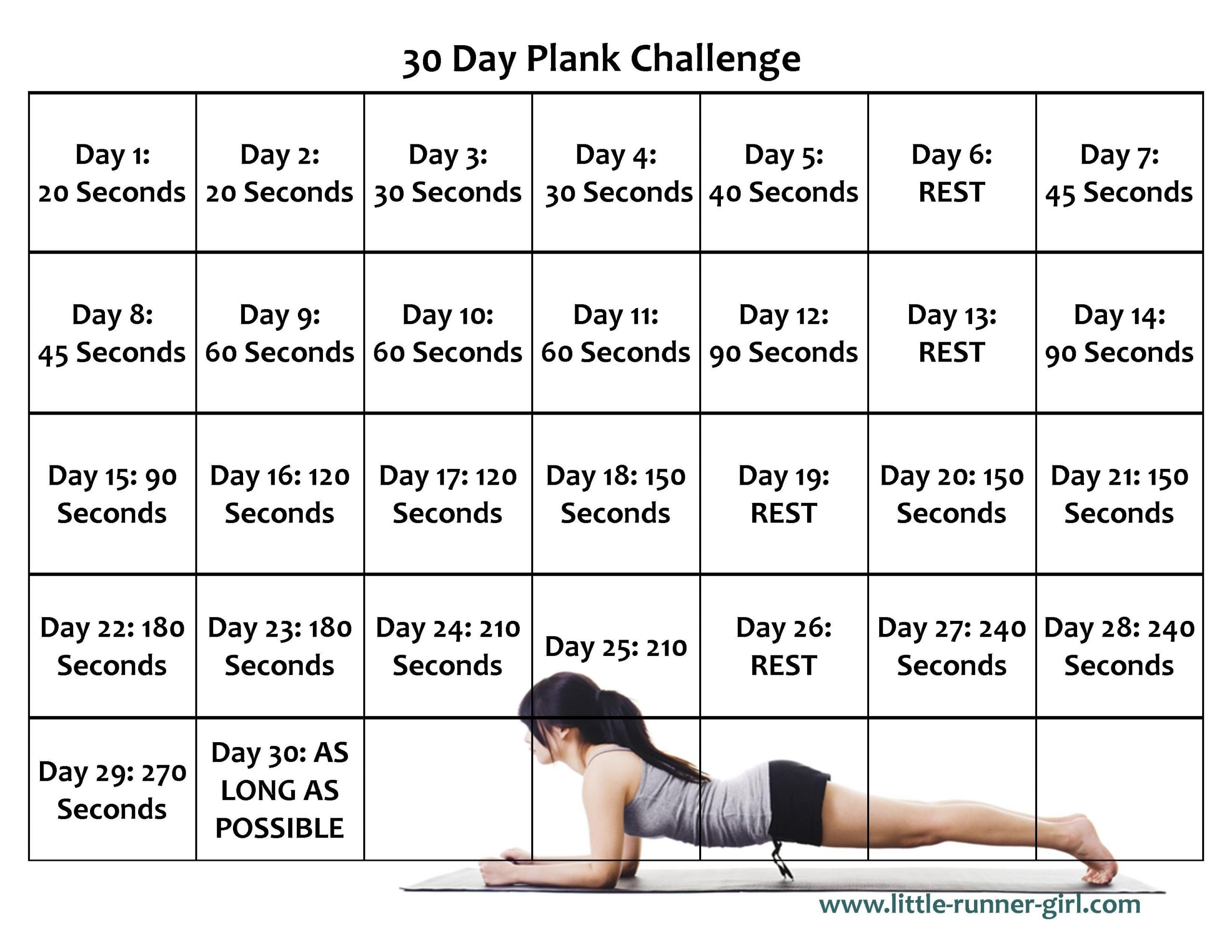 unique 30 day plank challenge printable calendar 1