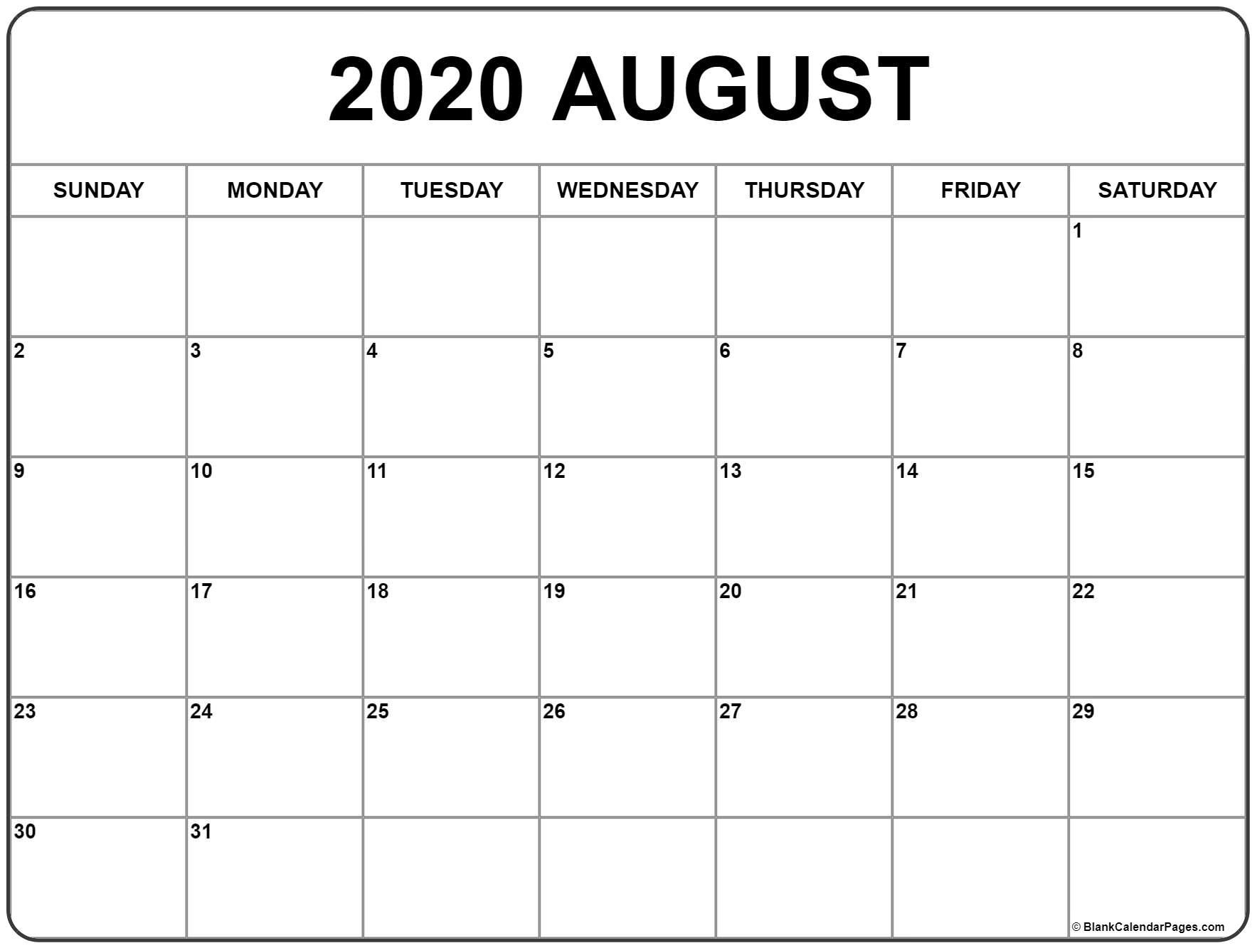 Waterproof Paper August 2021 Calendar Printables