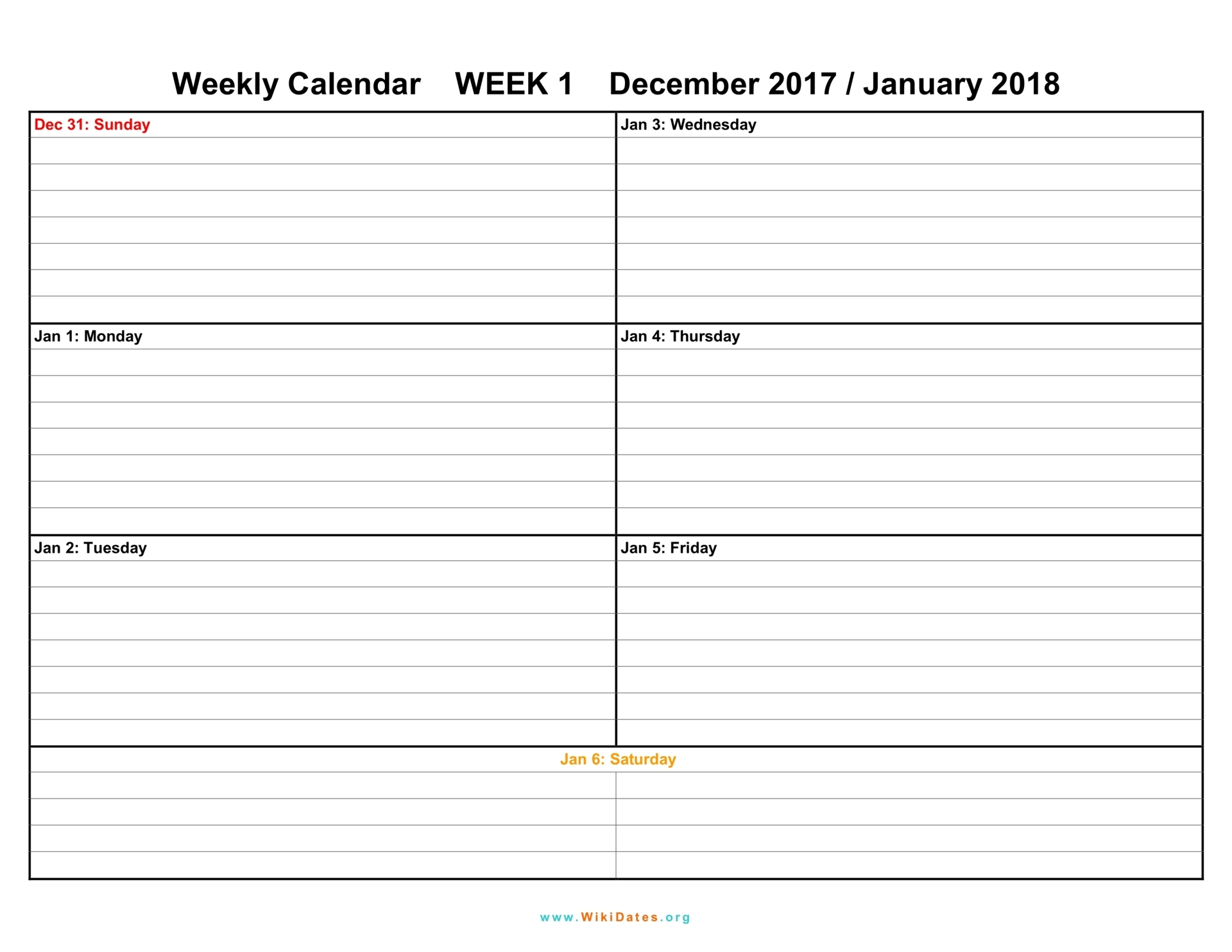Weekly Calendar Download Weekly Calendar 2017 And 2018 2