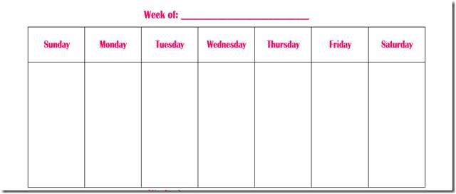 Weekly Calendar Fill In Printable Week Calendar 1