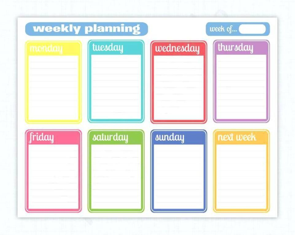 Weekly Calendar Template Free Weeklyplanner Calendars