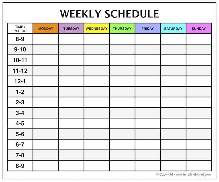 Weekly Calendar Template Time Slots Five Things That
