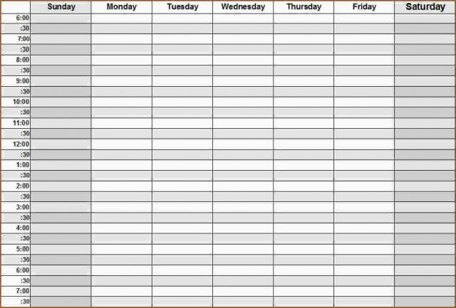 Weekly Calendar With Hours Printable Year Calendar 1