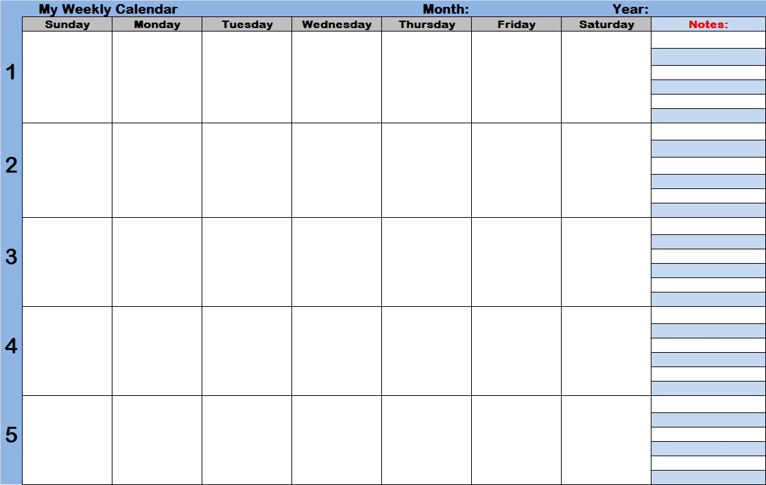 Weekly Calendar With Time Slots Calendar Printable Week