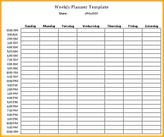 Weekly Planner Template Weekly Planner Template Weekly