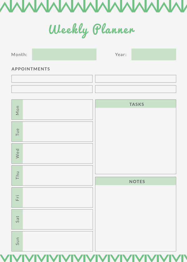 Weekly Planner Templates One Every Last Template Free