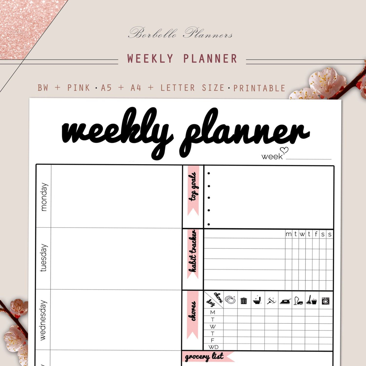 Weekly Printable Planner Journal Printables Weekly Journal