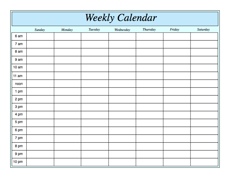 Word Calendar Template With Time Slots One Checklist That