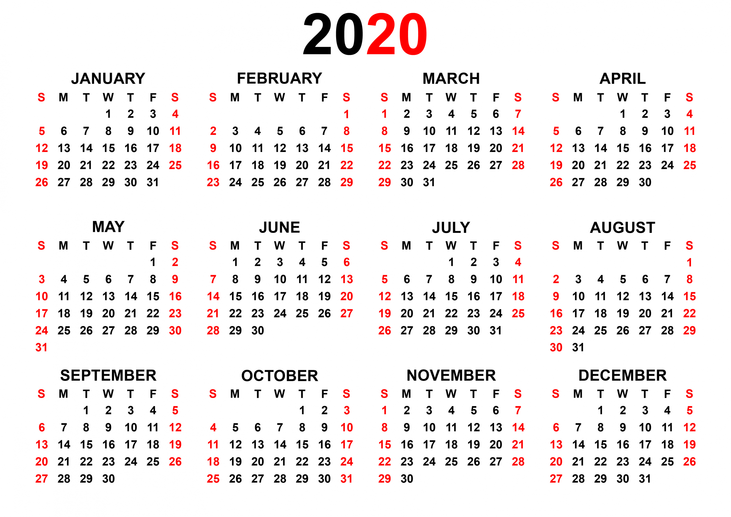 Yearly Calendar 2020 Make Our Schedule Betacalender4u