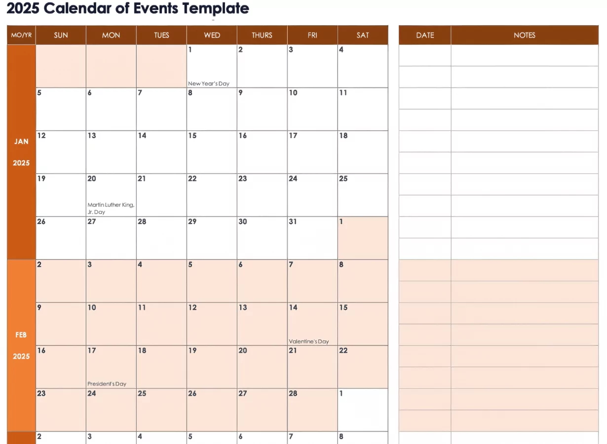 December 2025 calendar template for work, home, and study planning