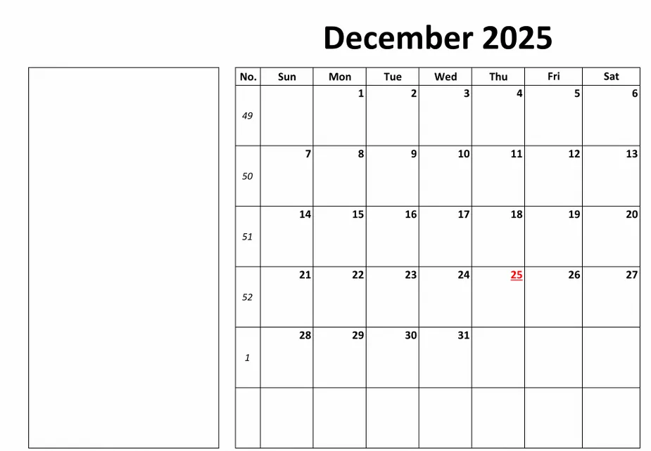 Printable December 2025 planner for expenses and holiday planning