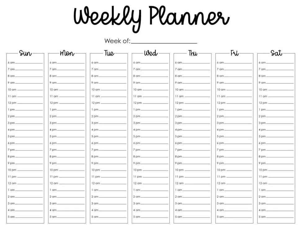 Printable Fillable Planner 2025 Weekly Layout