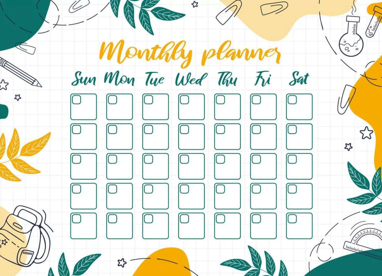 calendar planner template design