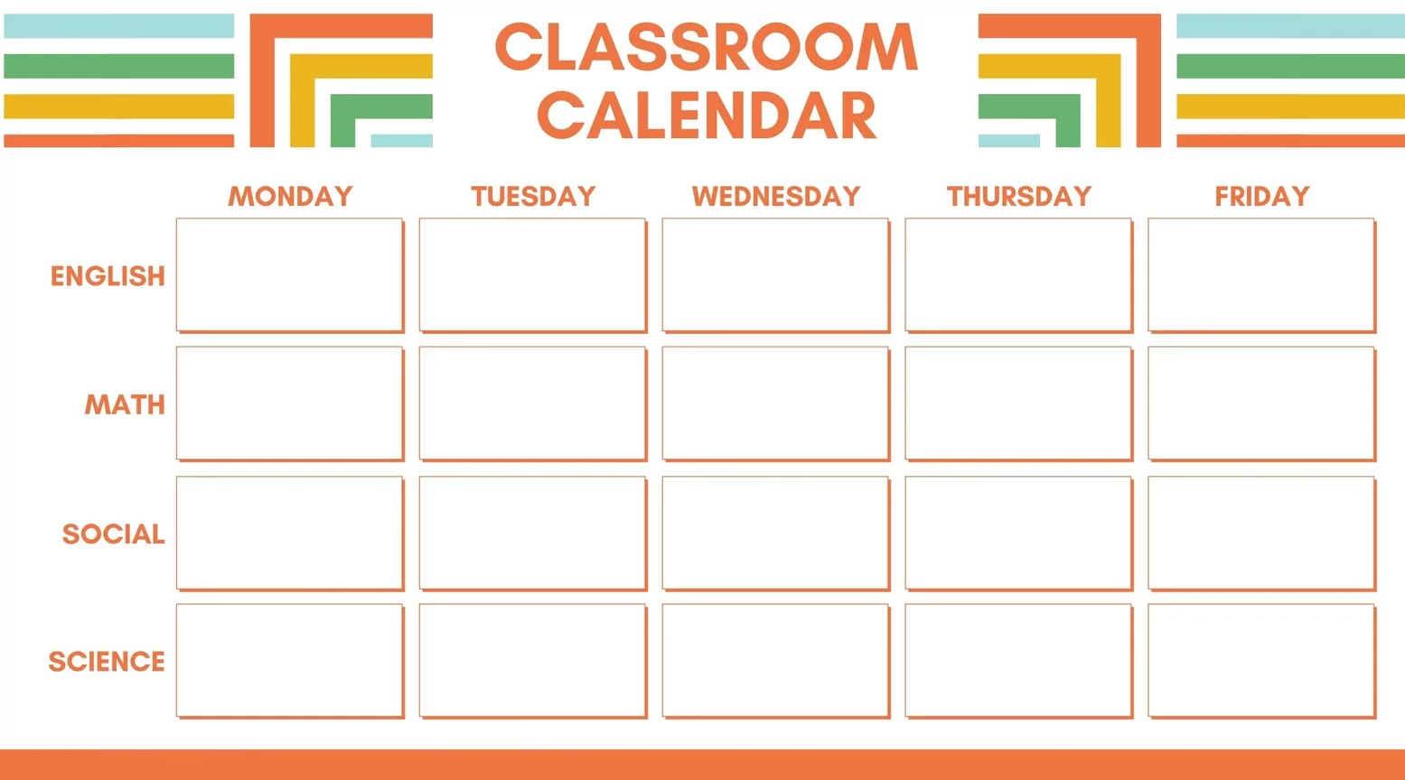 monthly printable calendar template design