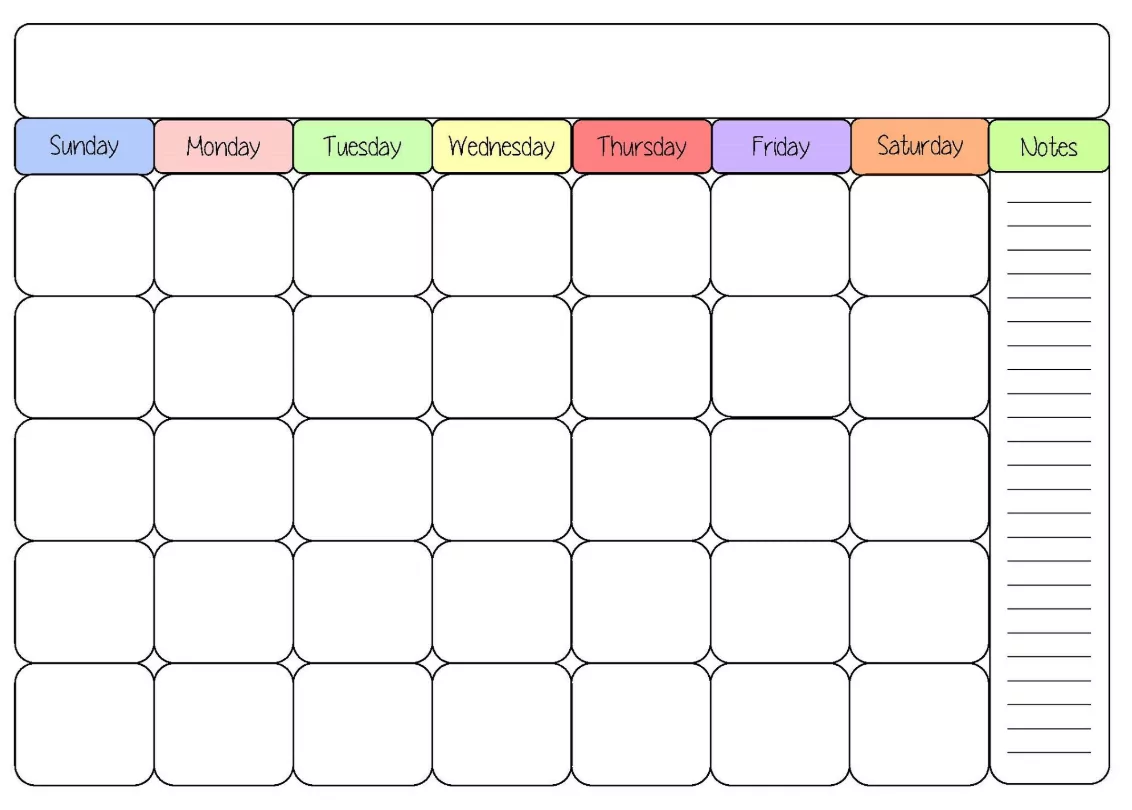 printable calendar template design