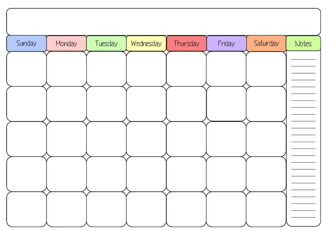 printable calendar template design