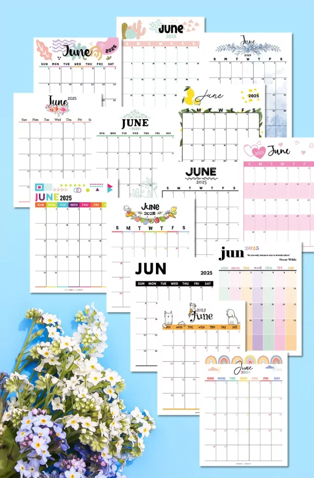 trail design floral calendar 2025 seasonal flower design