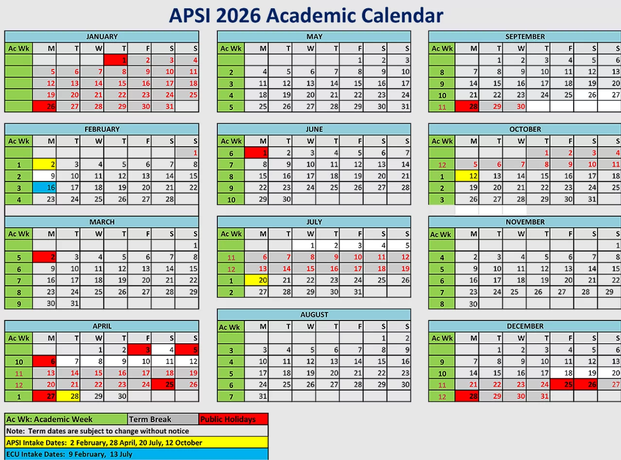 academic education calendar 2026 organized schedule system