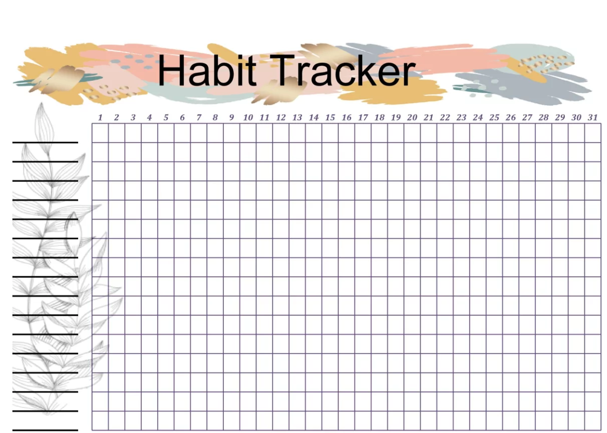 habit tracker calendar 2026 daily progress monitoring