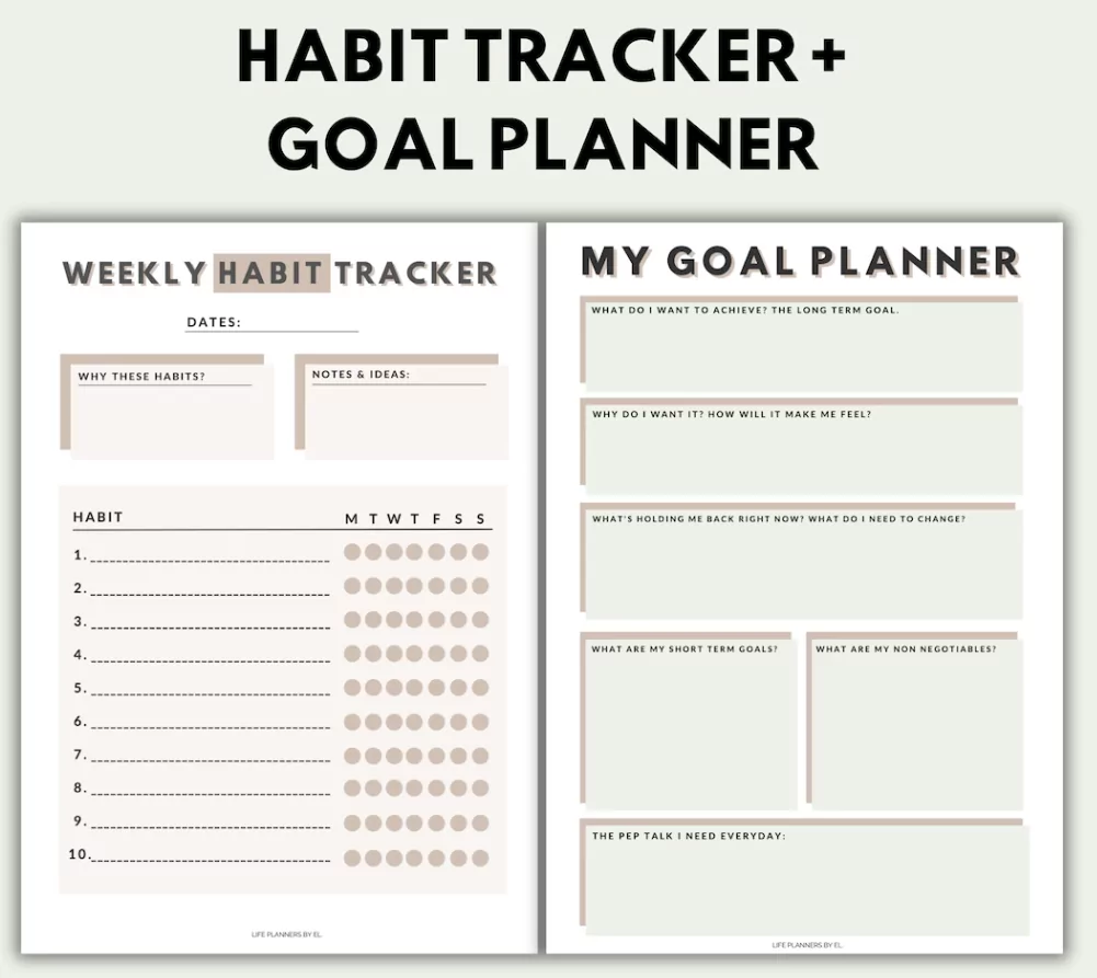 habit tracking planner for consistency and goals
