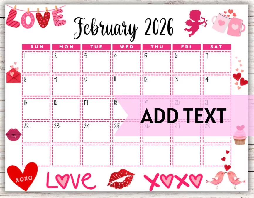 romantic Valentine's Week 2026 dates February 7 14 love calendar