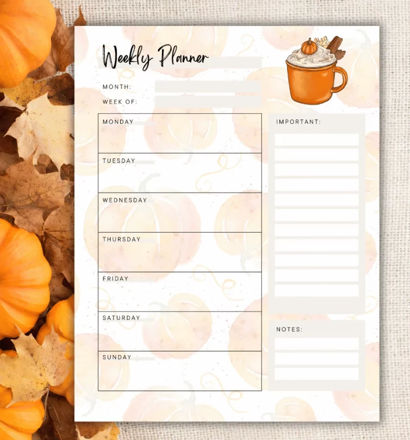 fall planning schedule ideas
