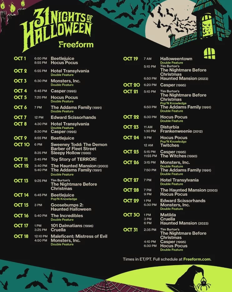 halloween schedule ideas for october 2026