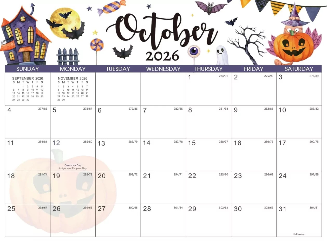 spooky season calendar ideas 2026
