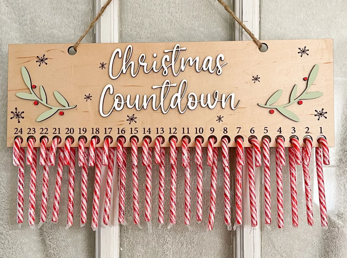 Advent Calendar December 2026 Christmas countdown candle wreath