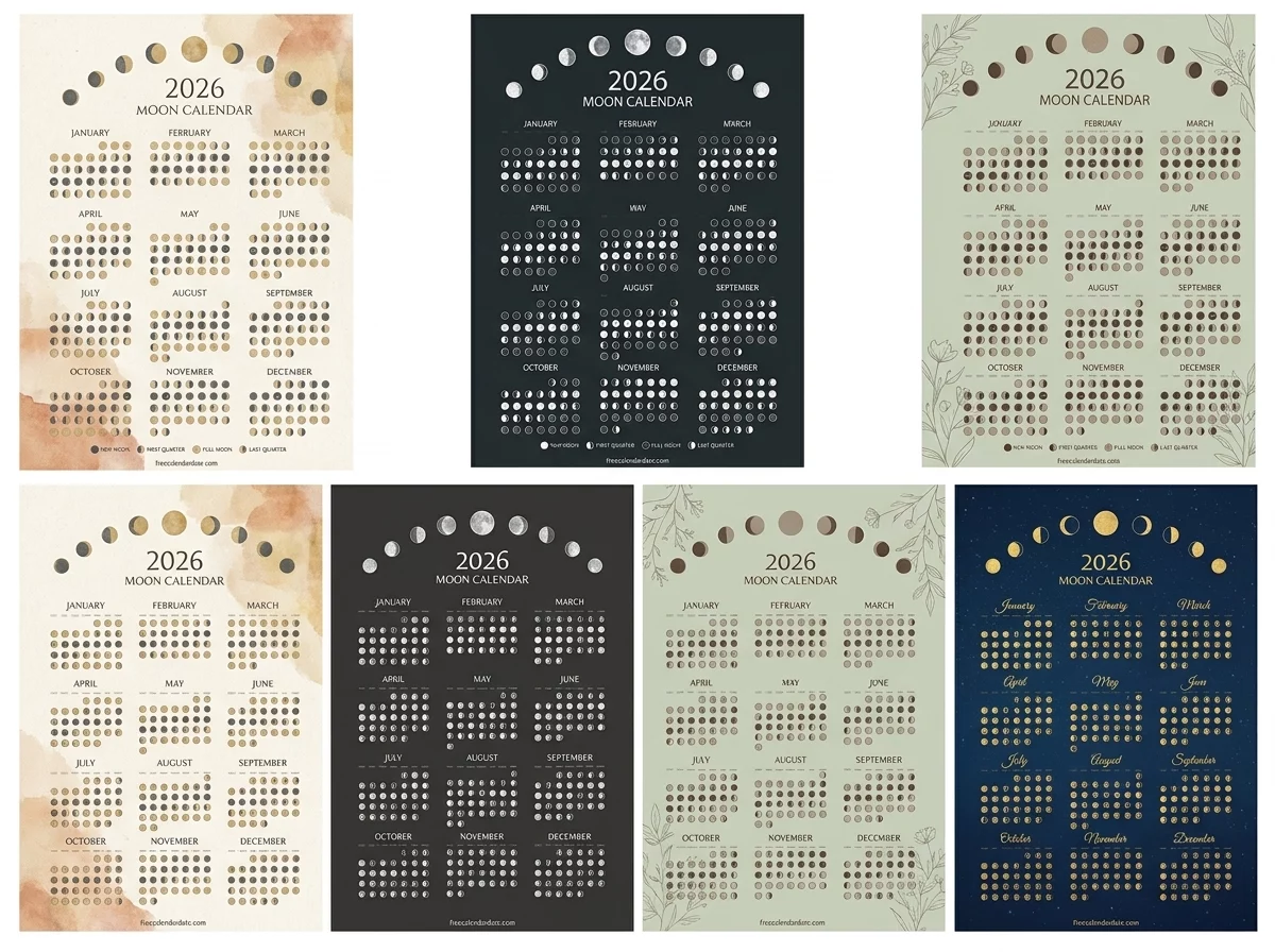 2026 moon phases and full moon calendar