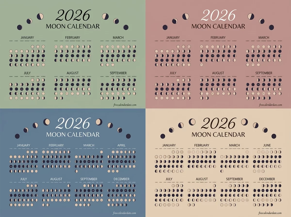 full moon dates planner and lunar cycle chart
