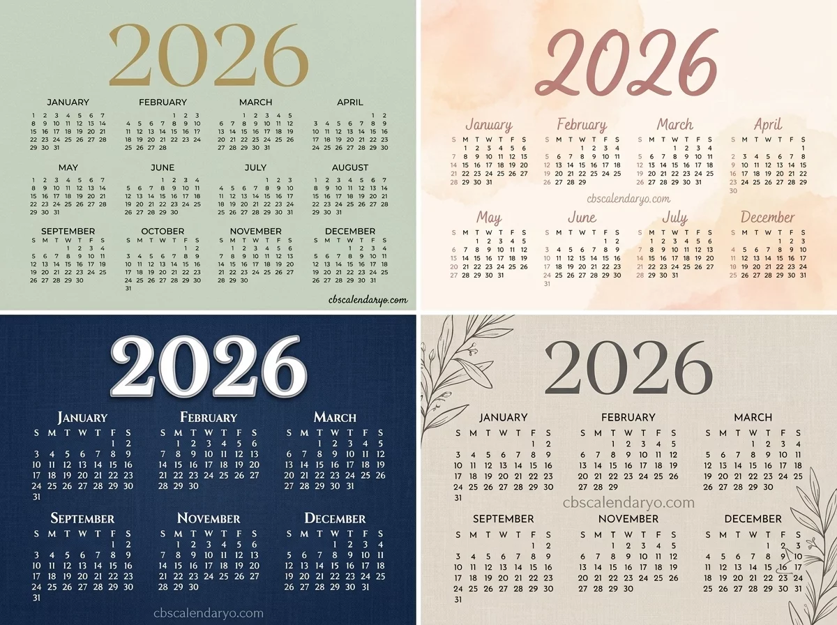 yearly holiday schedule and key dates calendar